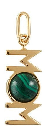 Design Letters Great Mom Pendant 18k Gold County, Malakit Green