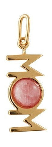 Design Letters Great Mom Pendant 18k Gold County, Red Chosite