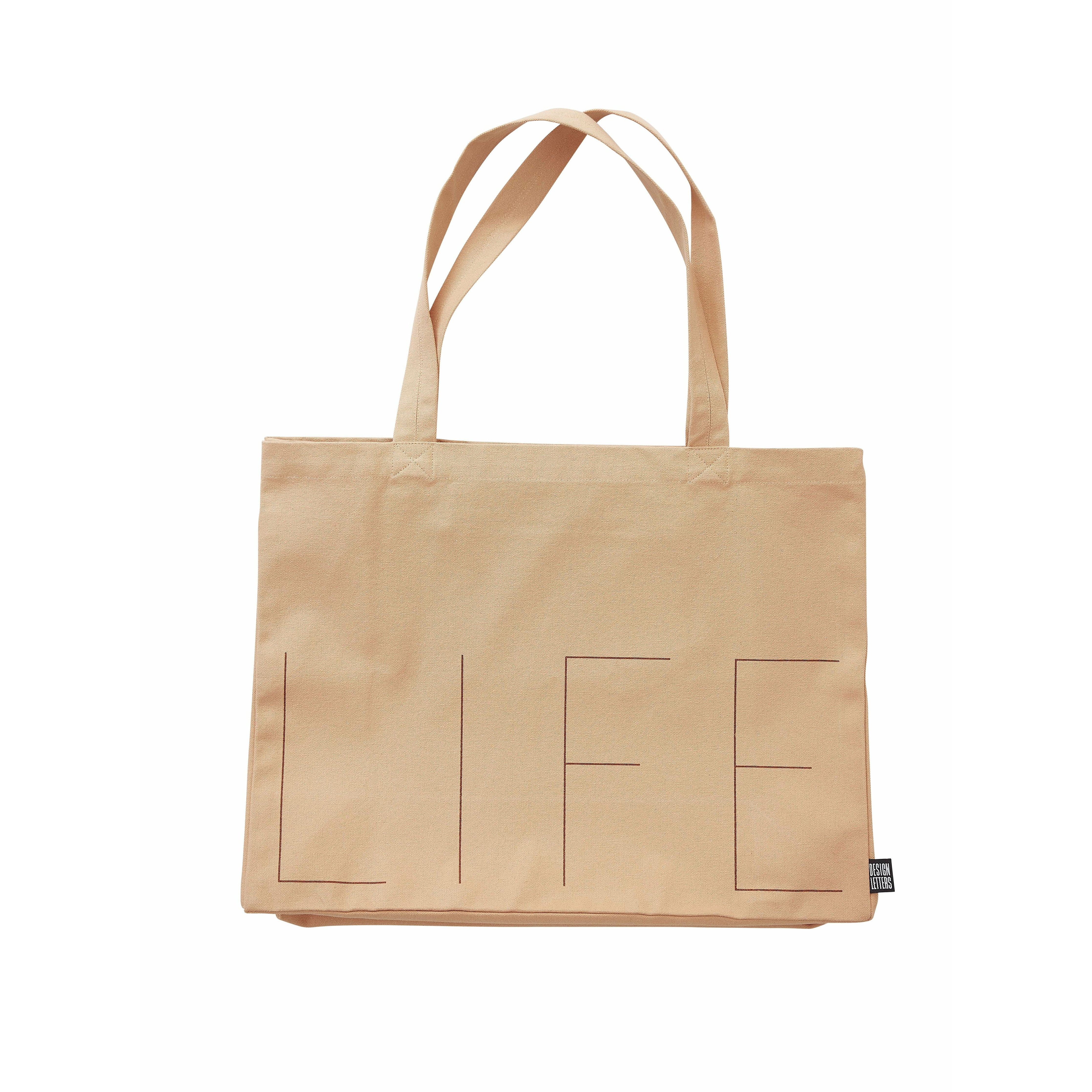 Design Letters LIFE Tote Bag, Fersken
