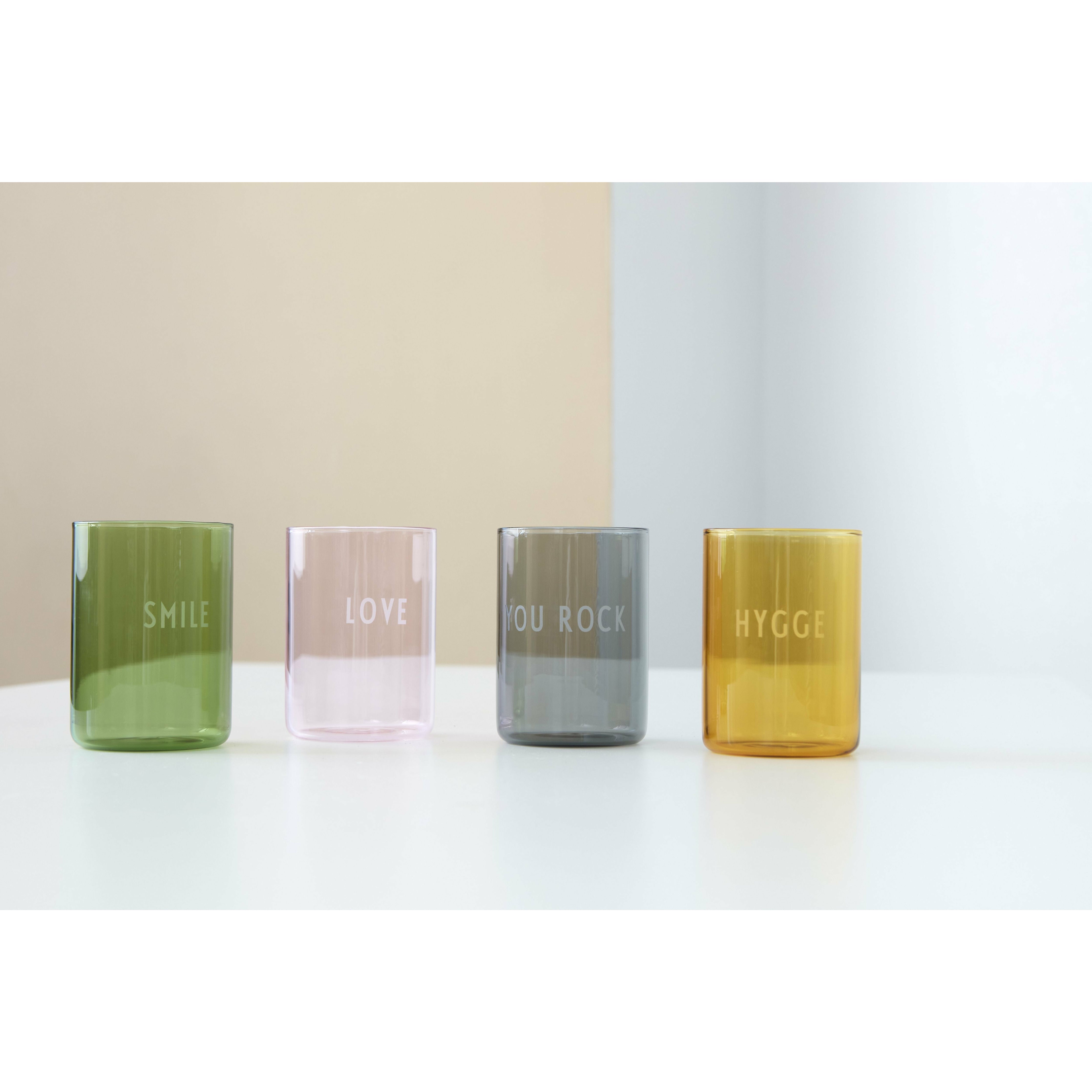 Design Letters Favorit dryck glas leende, grönt