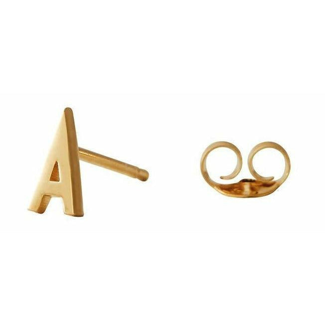 Design Letters Öronstick med bokstav, guldpläterad, a