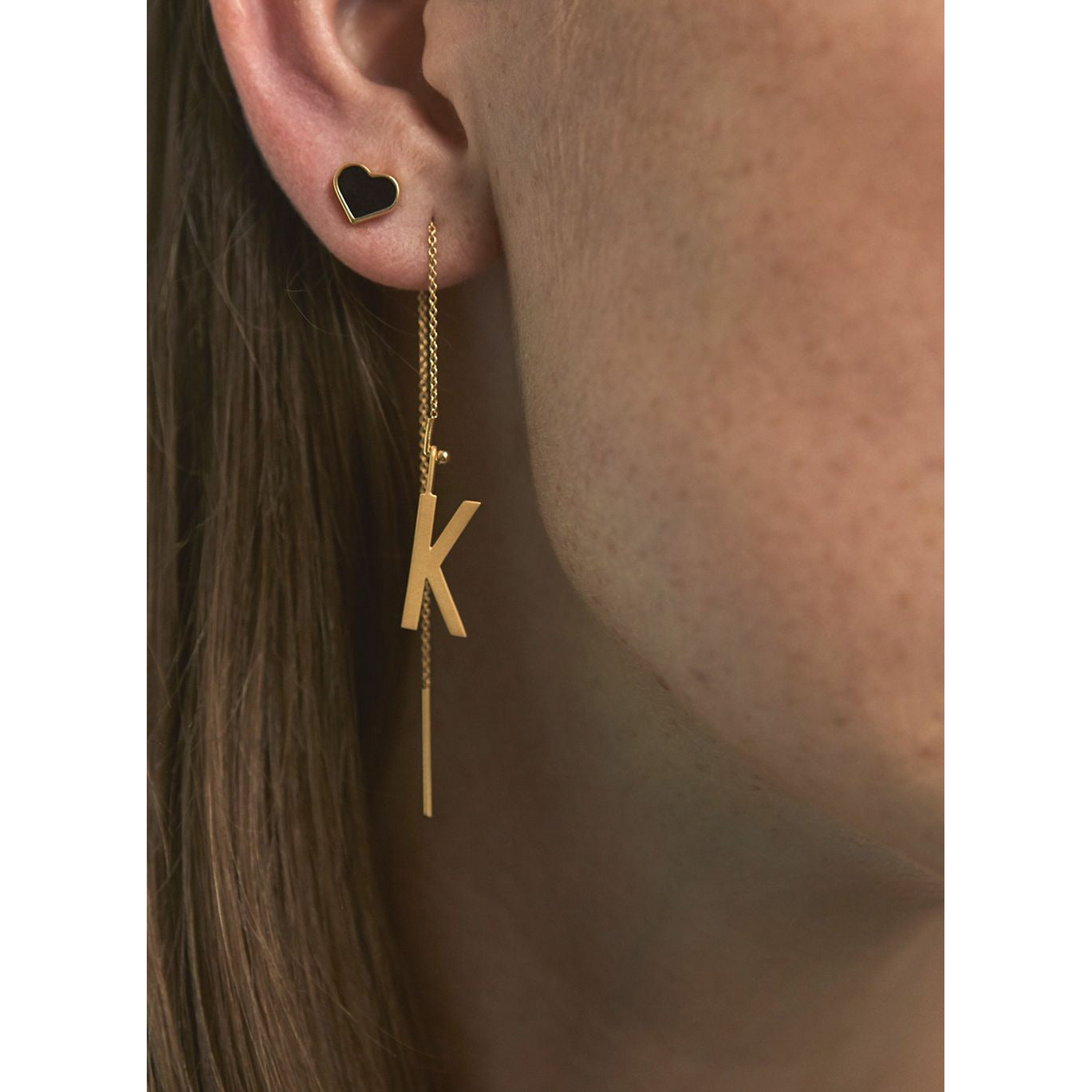 Design Letters Ear -stick emaljstjärna, svart/guld