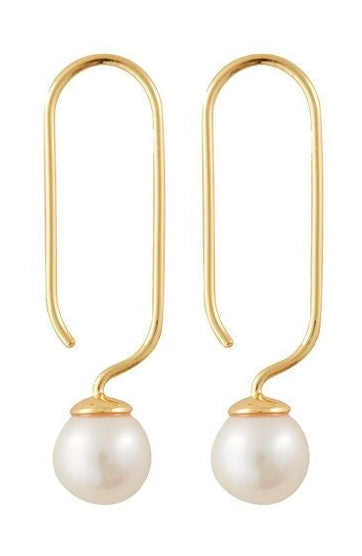 Design Letters Pearl Drop Earring 2 st. 18k guldpläterad