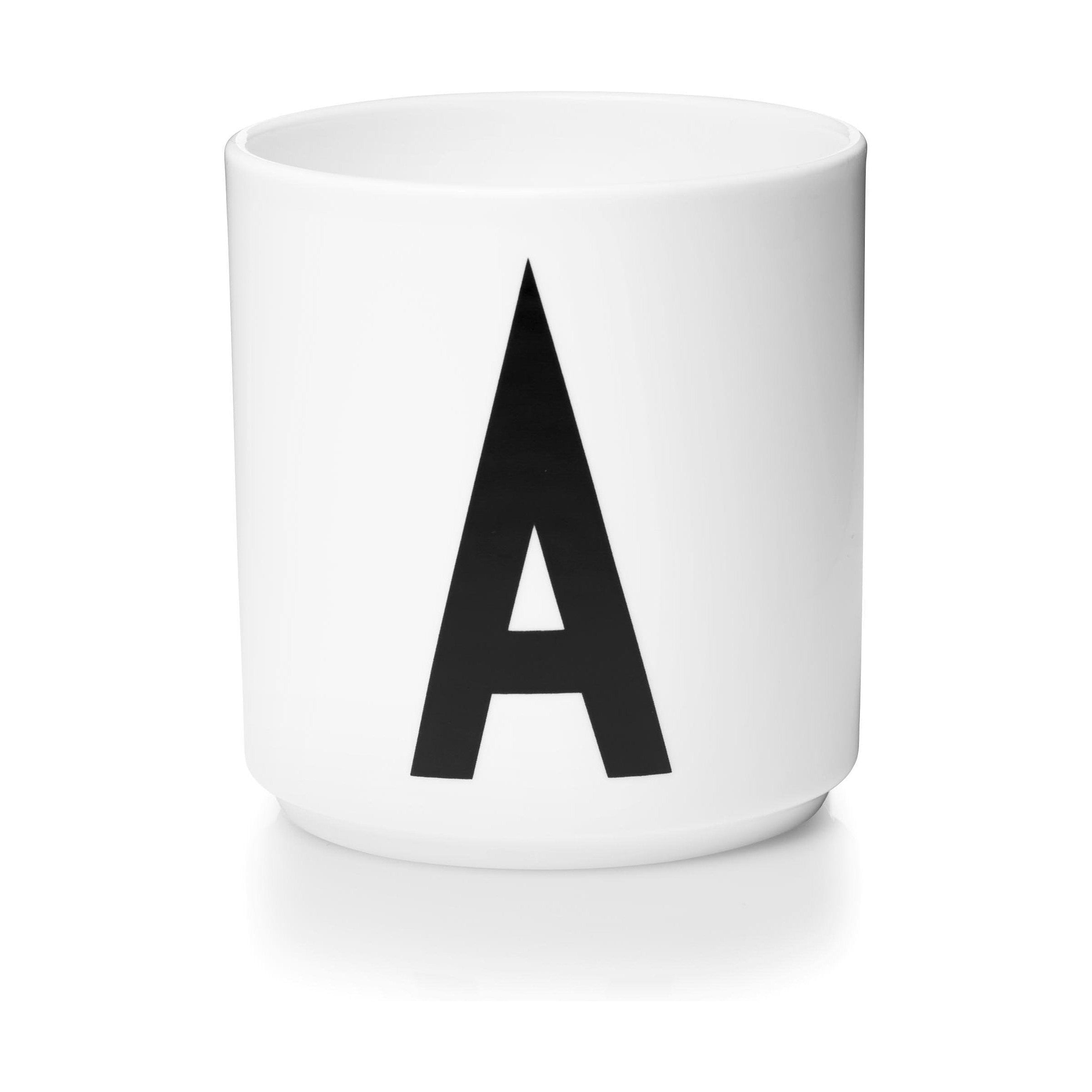 Design Letters Personlig Porcelæn Kop A-Z, Hvid, A