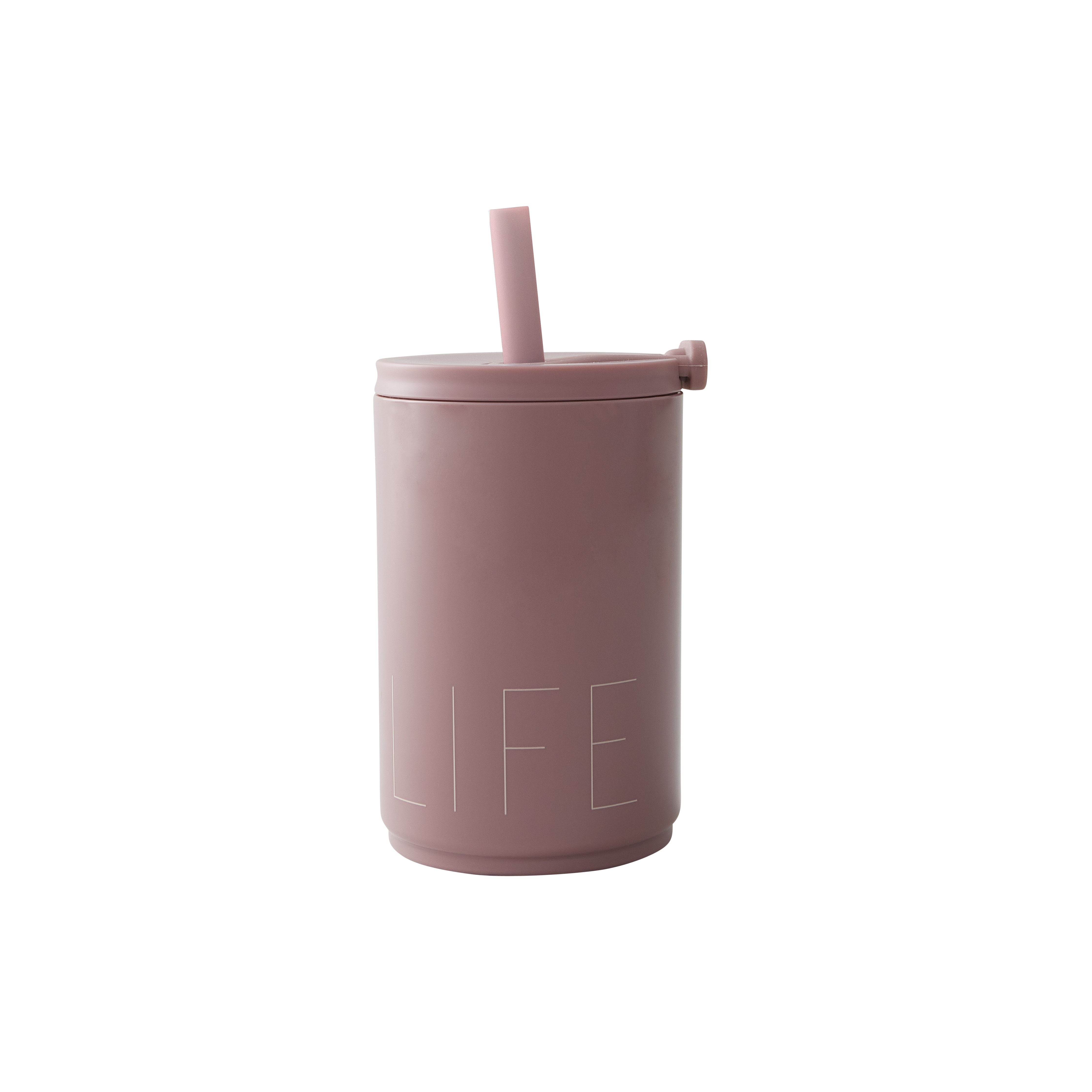 Design Letters Rese Straw Cup Life 330 ml, Ash Rose