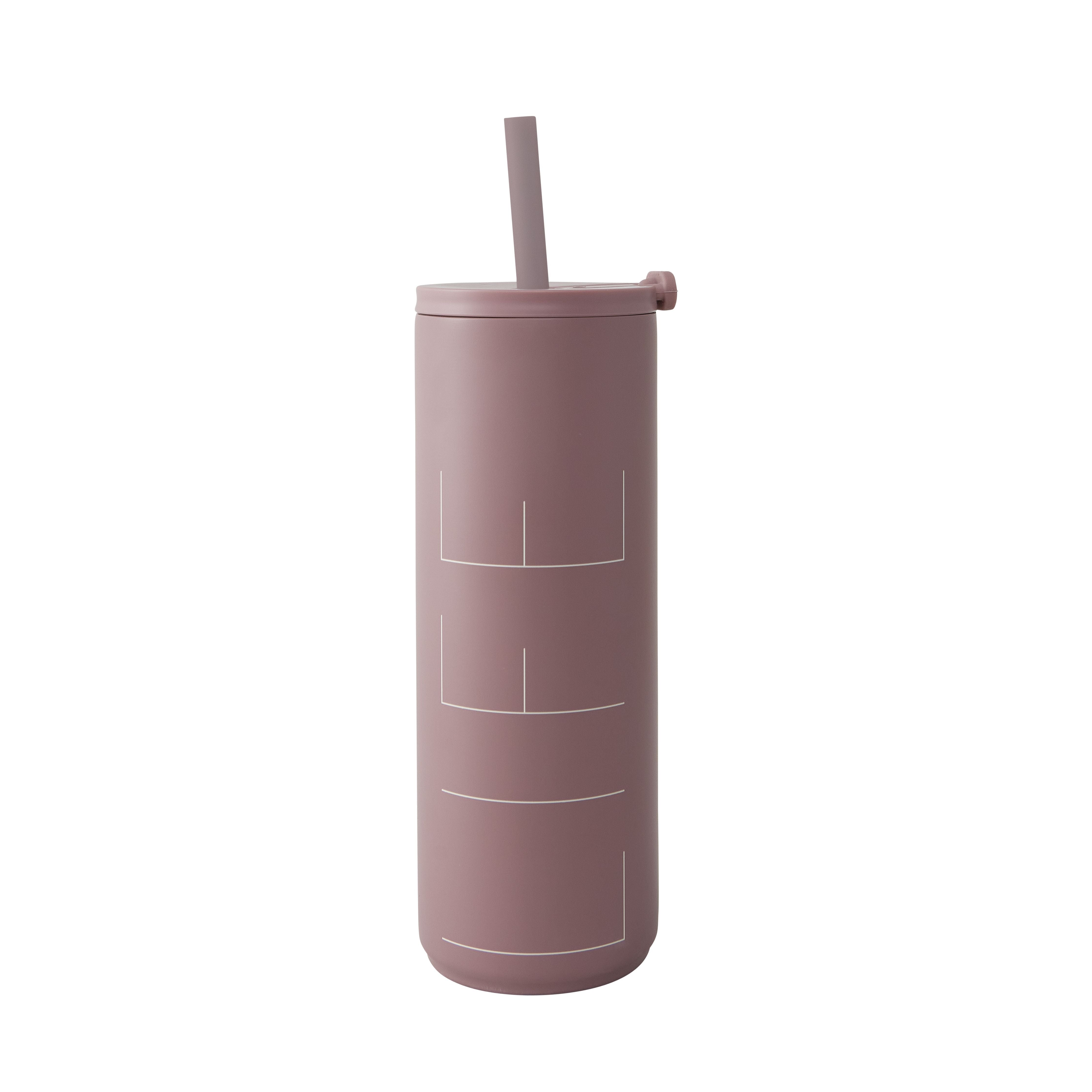 Design Letters Travel Termo Straw Cup 500 ml, Ash Rose