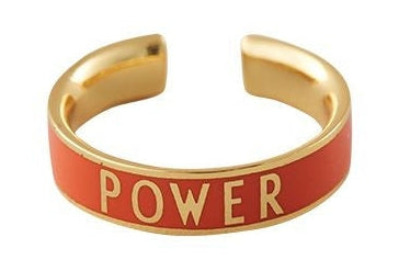 Design Letters Word Candy Ring Power Messing Gold County, Orange
