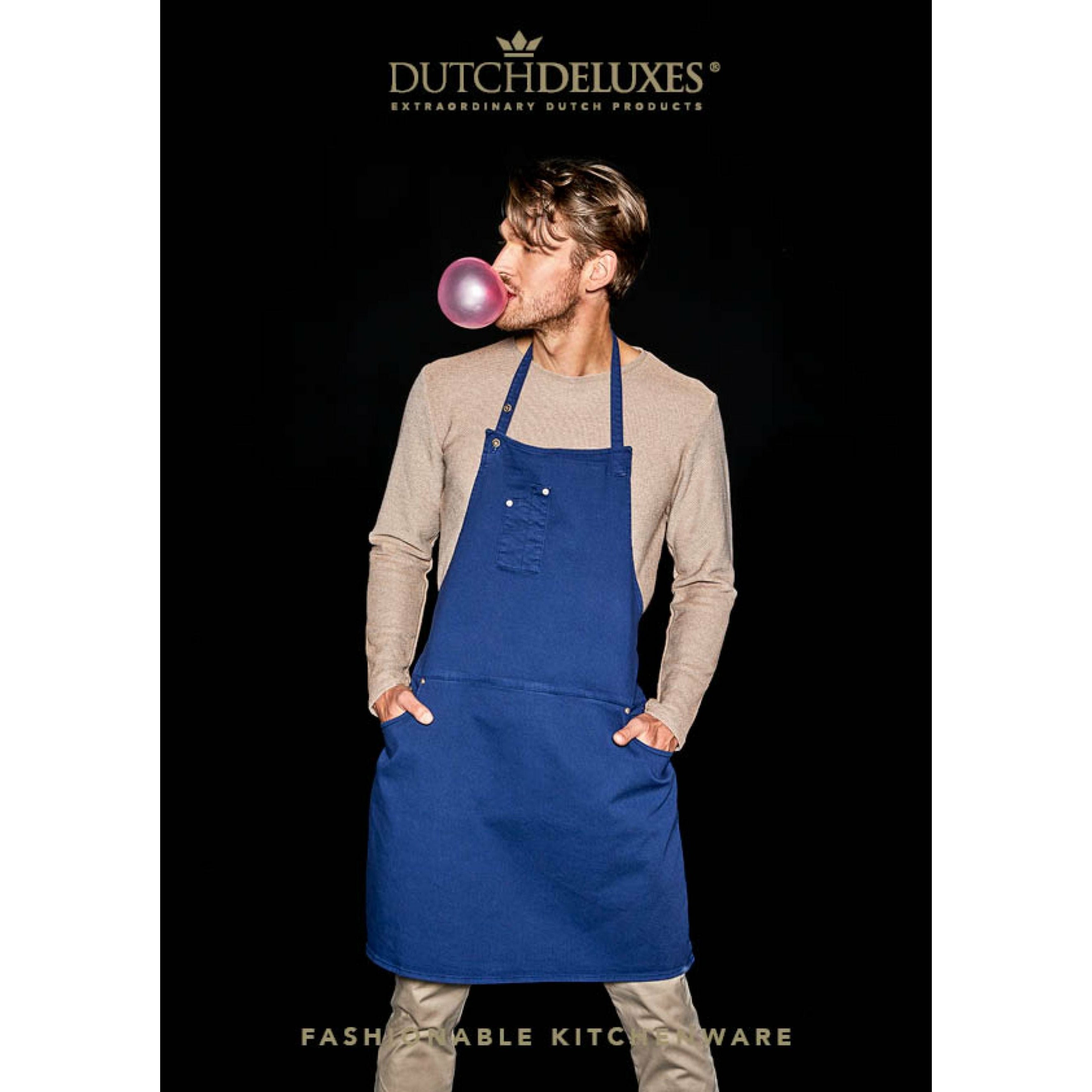 Dutchdeluxes Fem Pocket förkläde komfort passform, mörkblå