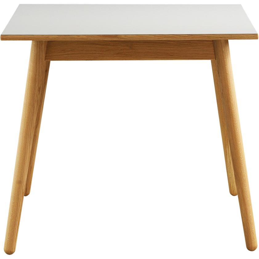 FDB Møbler C35 matbord i ek, vit linoleum bänkskiva, 82x82cm