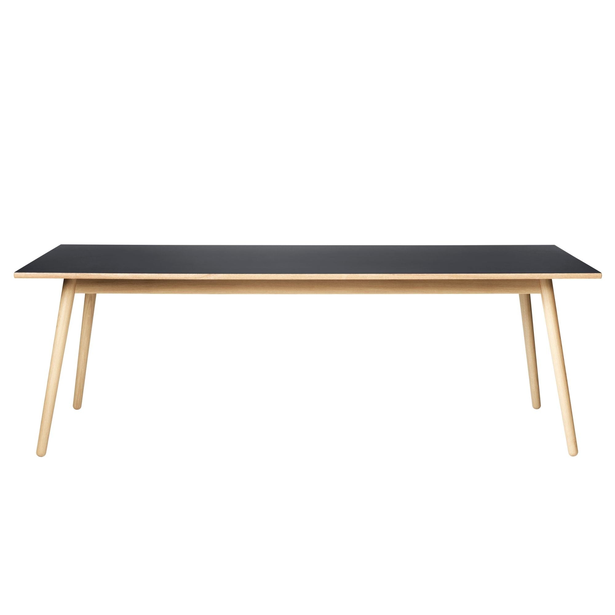 FDB Møbler C35C matbord ek/mörkgrå linoleum, 95x220cm