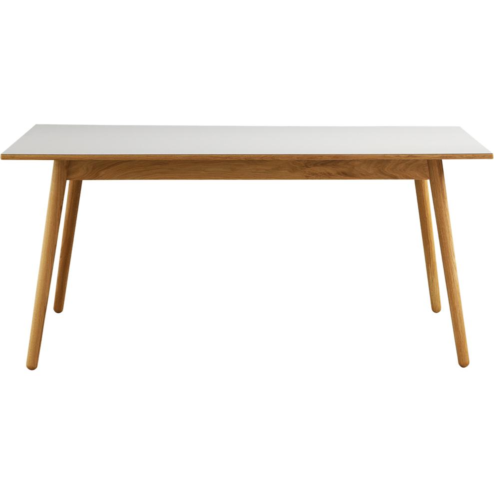 FDB Møbler C35B matbord för 6 personer i ek, vit linoleumplatta, 82x160 cm