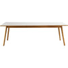 FDB Møbler C35C matbord för 8 personer i ek, vit linoleumplatta, 95x220cm