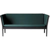 FDB Møbler J149 3-person soffa, svart ek, mörkgrön tyg
