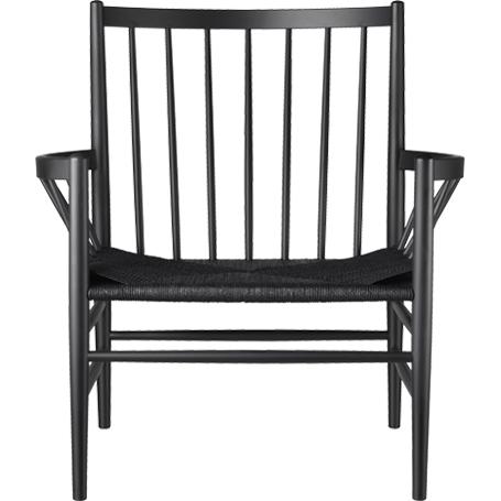 FDB Møbler J82 Lounge Chair, Black Beech, Black Braid