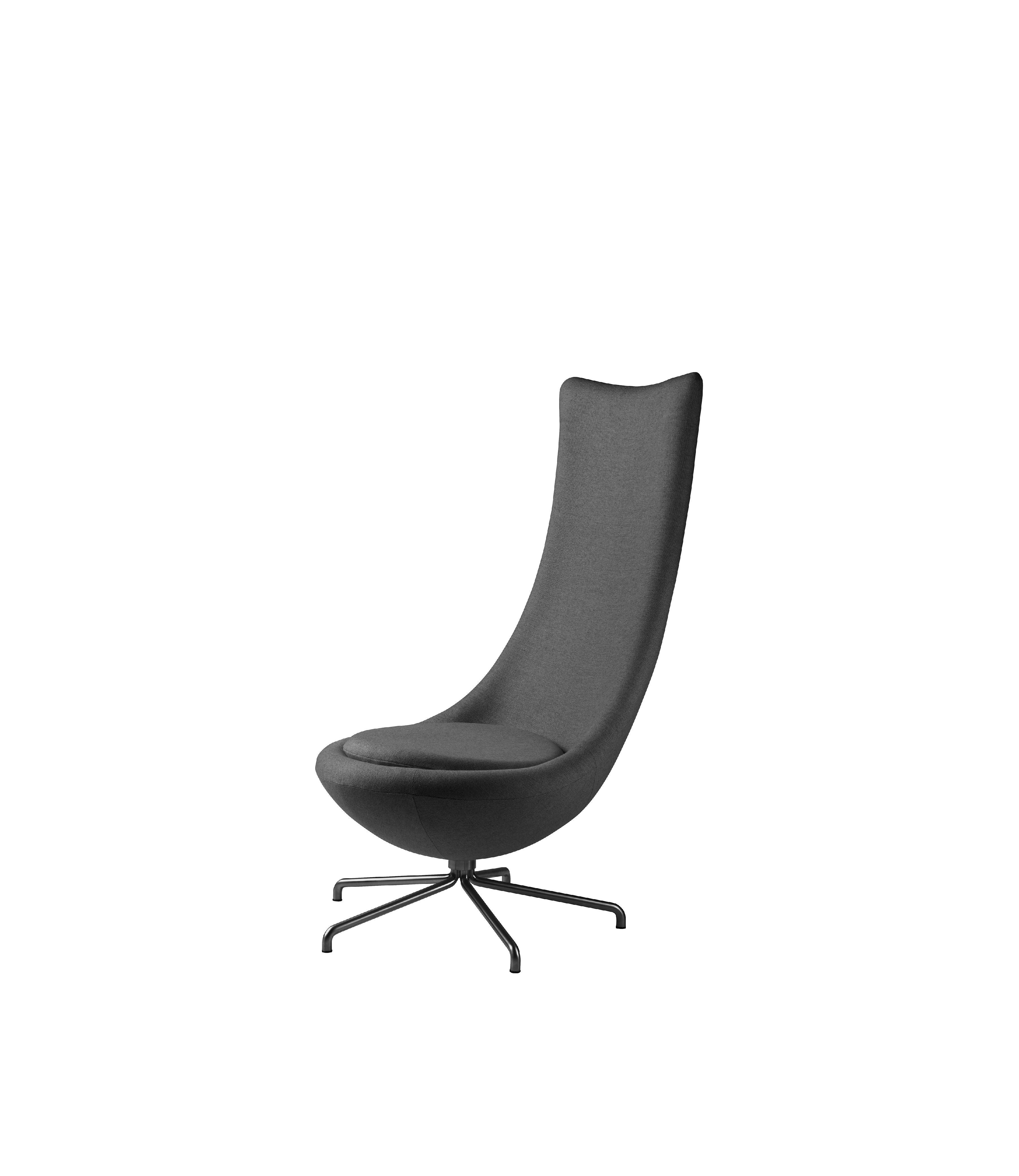 FDB Møbler L41 Bellamie Lounge -stol med svängbar ram, mörkgrå/svart