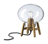 FDB Møbler U6 Hiti Mini Bordlampe, Eg/Klar Glas/Sort Ledning