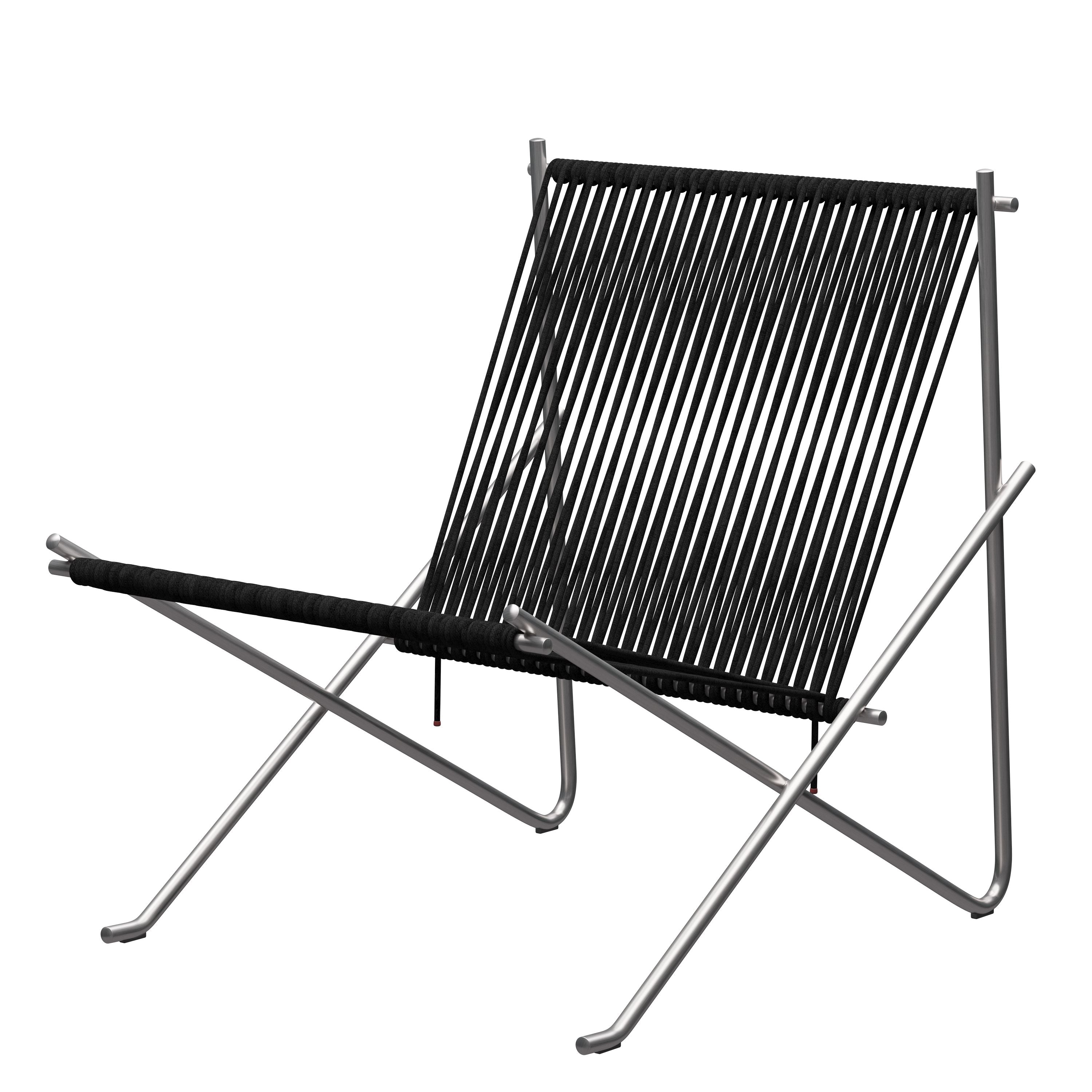 Fritz Hansen Pk4 Longe Chair Flag Halyard, Black/Steel
