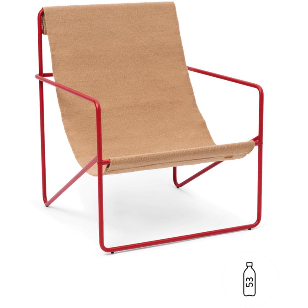 Ferm Living Desert Lounge Chair, Valmuerød/Sand