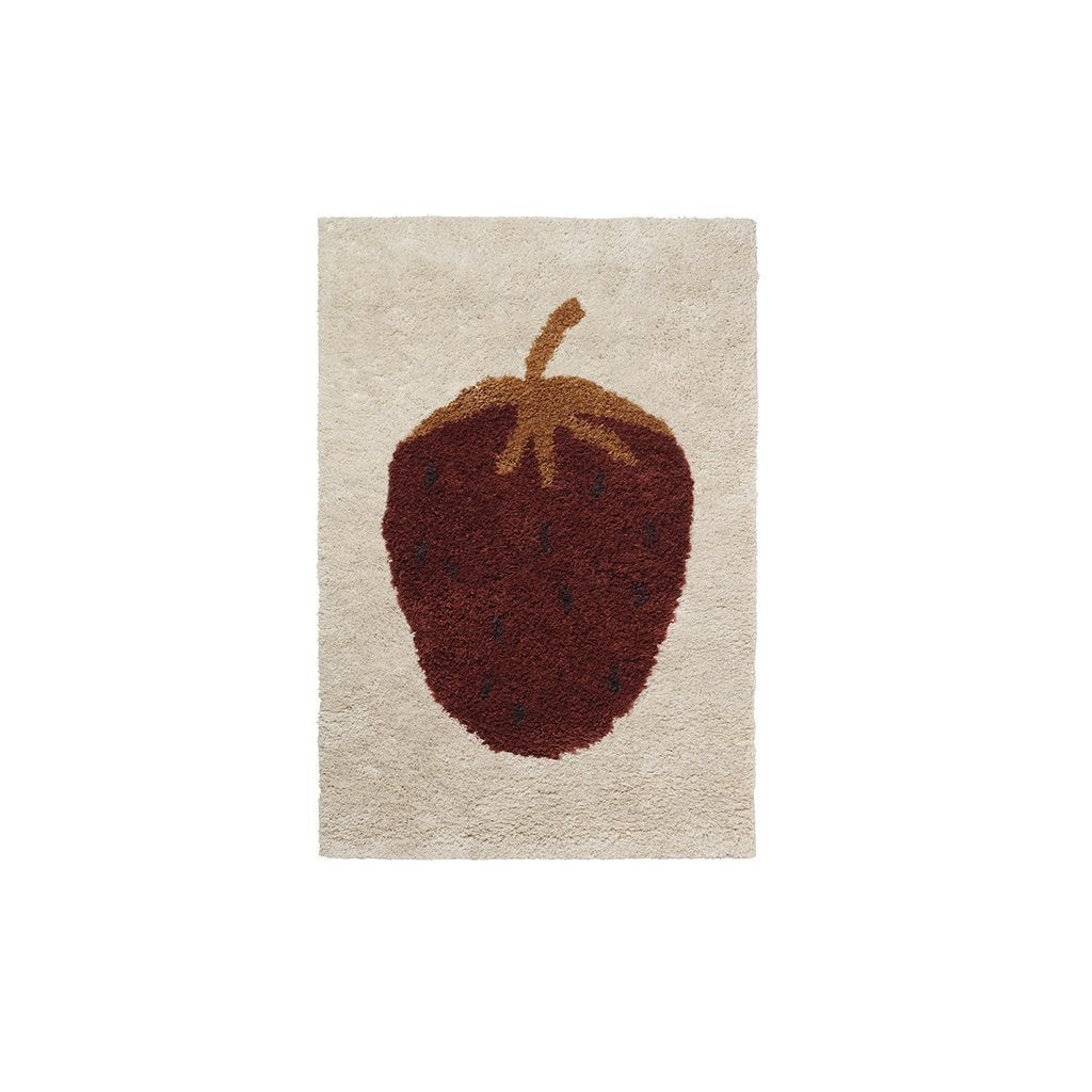 Ferm Living Fruiticana Gulvtæppe Jordbær, 120 cm