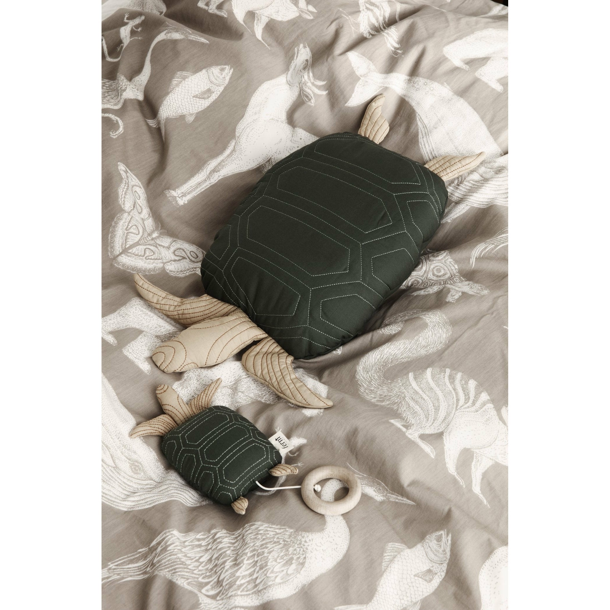 Ferm Living Turtle Quilted Pude, Deep Forest
