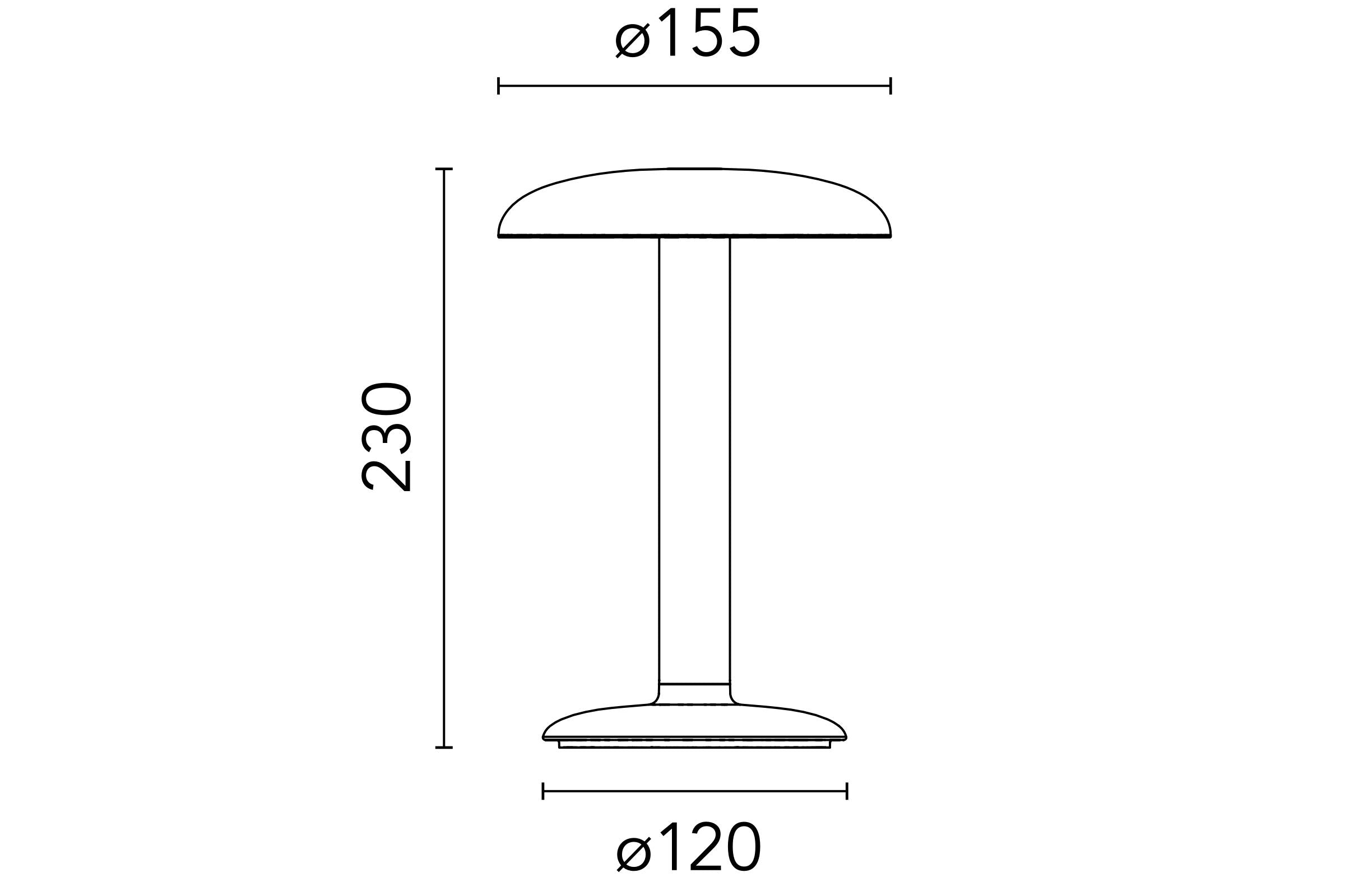 Flos Gustave Bordlampe 2700K, Mat Antracit