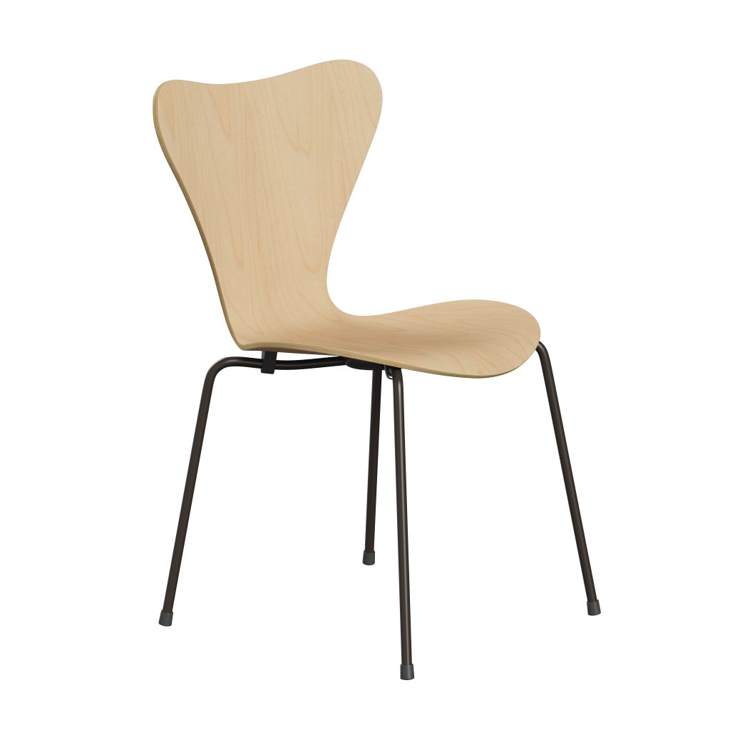 Fritz Hansen 3107 Shell Chair, Brown Bronze/Maple Lackered Veneer