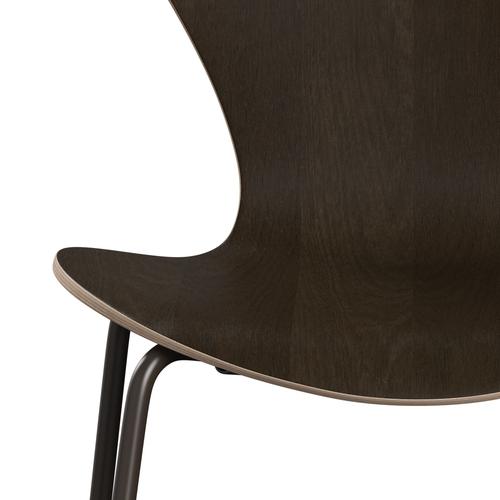 Fritz Hansen 3107 Shell Chair, Brown Bronze/Dark -Stained Oak Lacquered Veneer