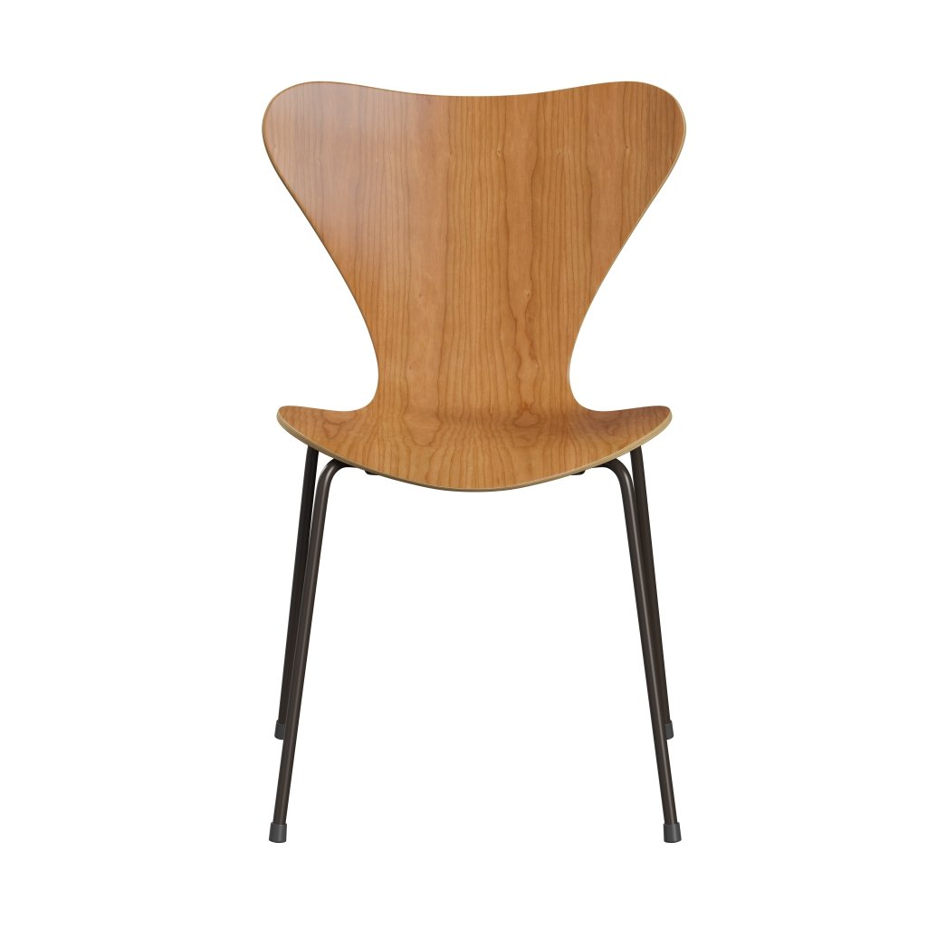 Fritz Hansen 3107 Shell Chair, Brown Bronze/Cherry Lacquered Veneer
