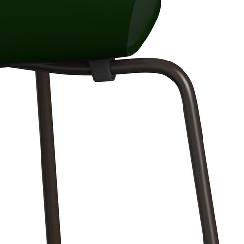 Fritz Hansen 3107 Shell Chair, Brown Bronze/Lacquered Evergreen