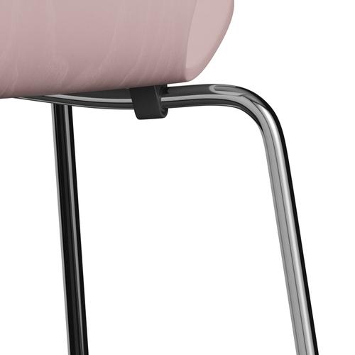 Fritz Hansen 3107 Shell Chair, Chromed Steel/Colored Ask Pale Rose