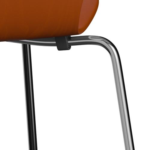 Fritz Hansen 3107 Shell Chair, Chromed Steel/Colored Ash Paradise Orange