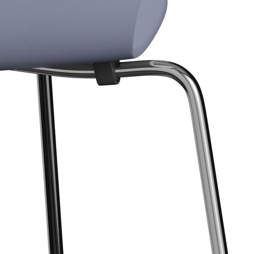 Fritz Hansen 3107 Shell Chair, Chromed Steel/Lacquered Launcher Blue