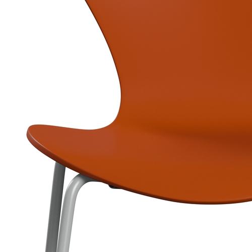 Fritz Hansen 3107 Shell Chair, Nine Grey/Lackered Paradise Orange