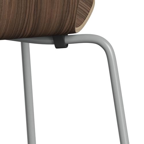 Fritz Hansen 3107 Shell Chair, Nine Grey/Walnut Lackered Veneer