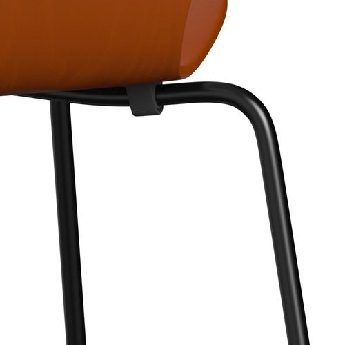 Fritz Hansen 3107 skalstol, svart/färgad askparadis orange