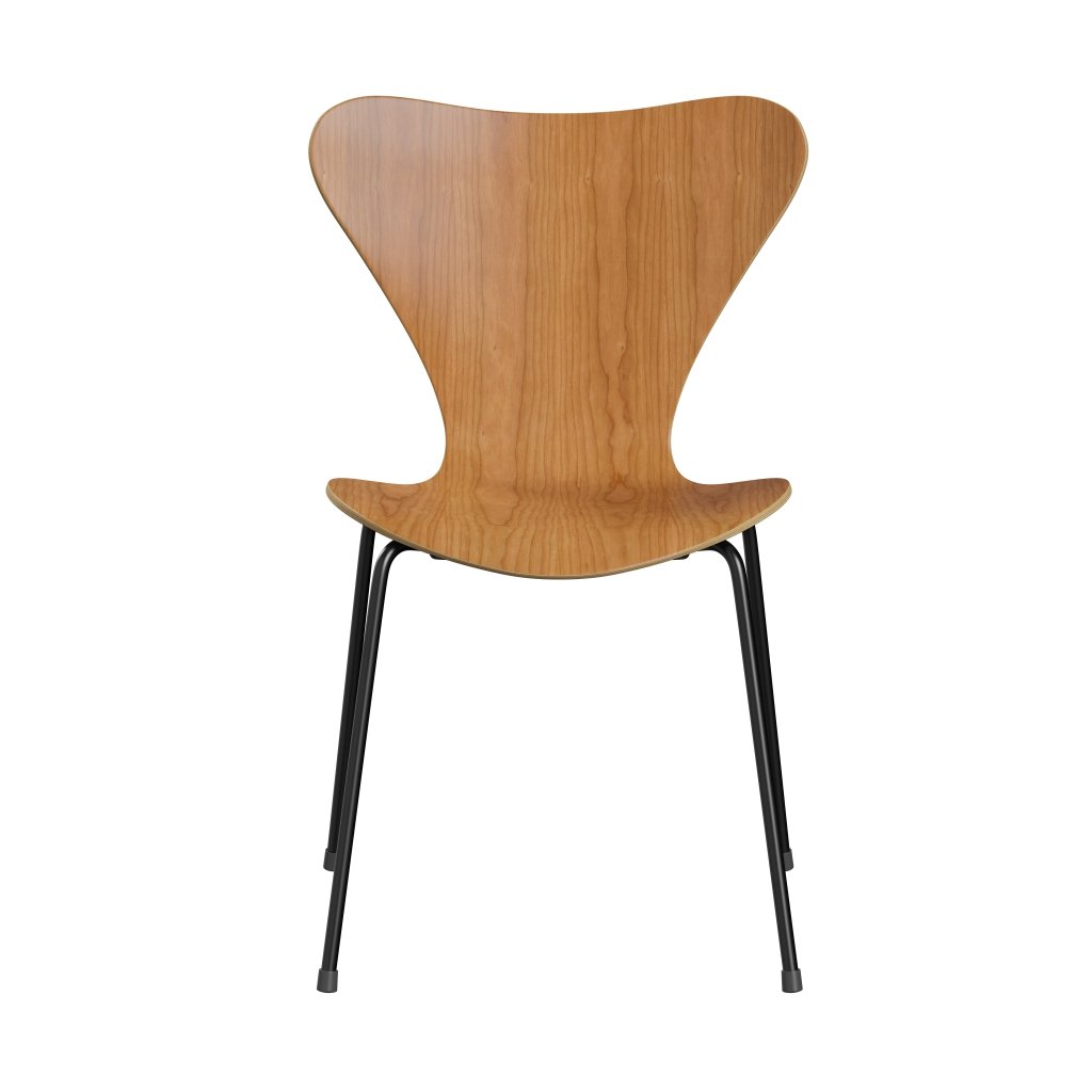 Fritz Hansen 3107 Shell Chair, Black/Cherry Lacquered Veneer