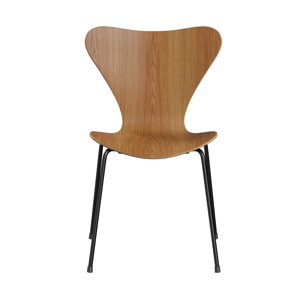 Fritz Hansen 3107 Shell Chair, Black/Elm Lacquered Veneer