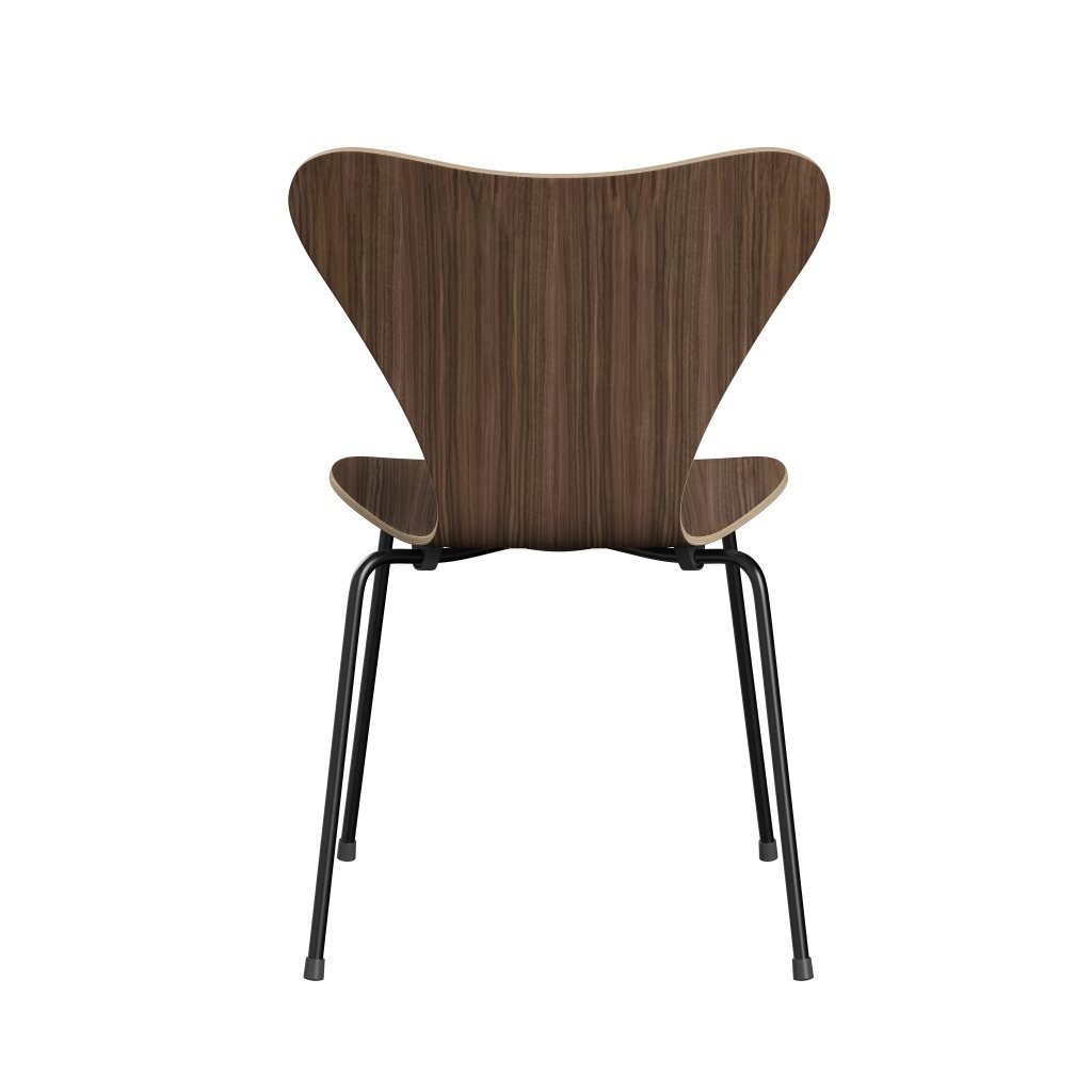 Fritz Hansen 3107 Shell Chair, Black/Walnut Lackered Veneer