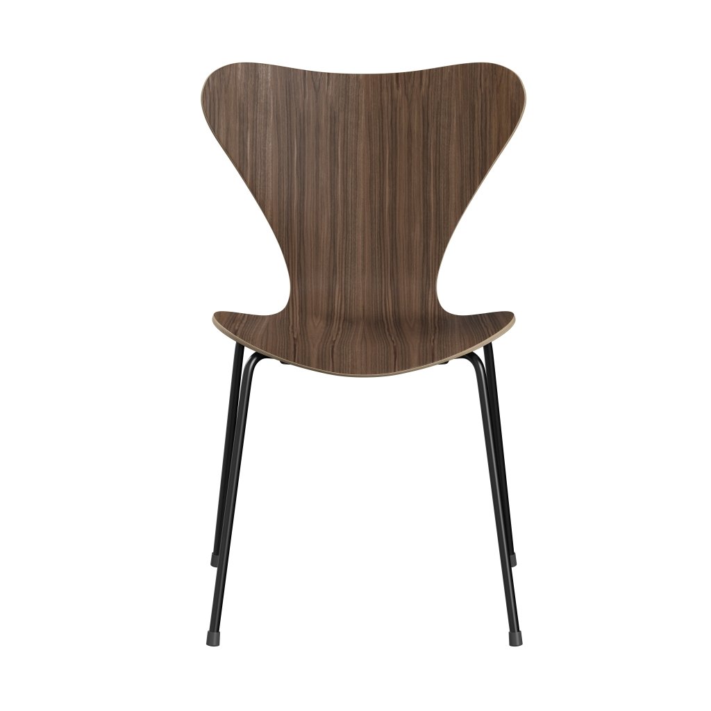 Fritz Hansen 3107 Shell Chair, Black/Walnut Lackered Veneer