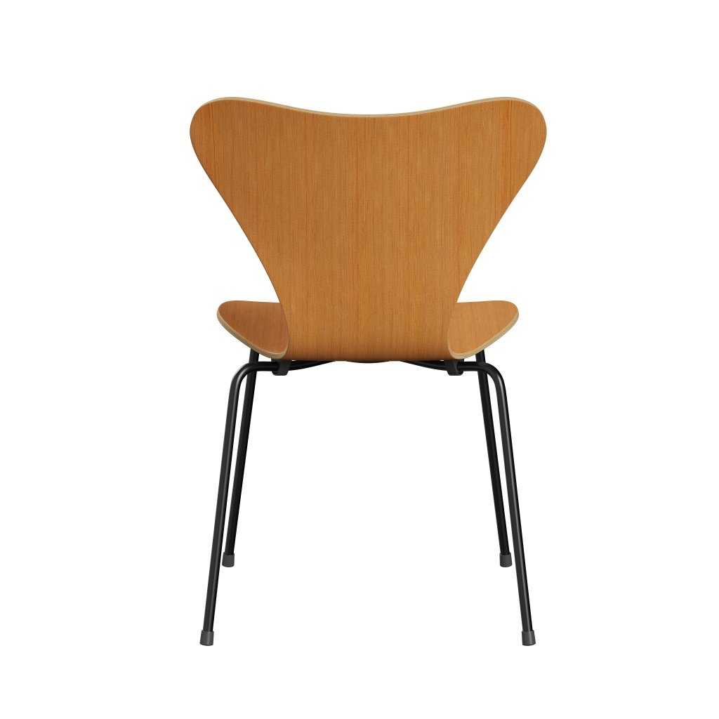 Fritz Hansen 3107 Shell Chair, Black/Oregon Pine Lacquered Veneer