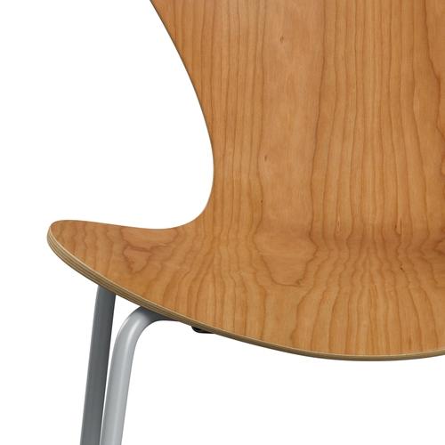 Fritz Hansen 3107 Shell Chair, Silver Grey/Cherry Lackered Veneer