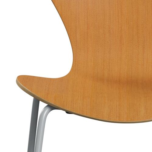 Fritz Hansen 3107 Shell Chair, Silver Grey/Oregon Pine Lacquered Veneer