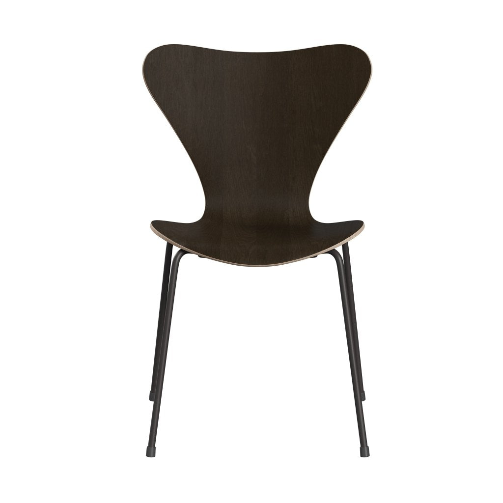 Fritz Hansen 3107 Shell Chair, Warm Graphite/Dark -Stained Oak Lacquered Veneer