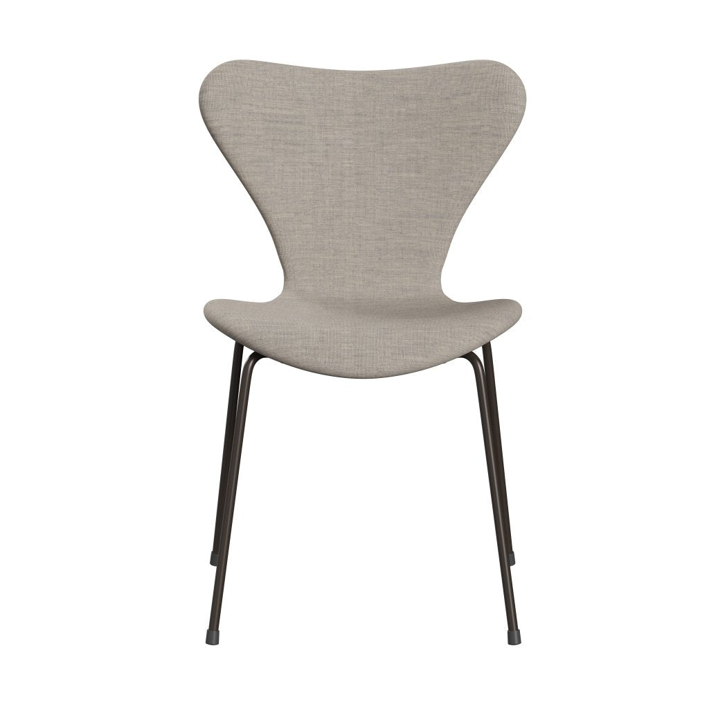 Fritz Hansen 3107 Stol Fuldpolstret, Brown Bronze/Canvas Beige