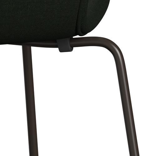 Fritz Hansen 3107 stol helt vadderad, brun brons/duk mörkgrön