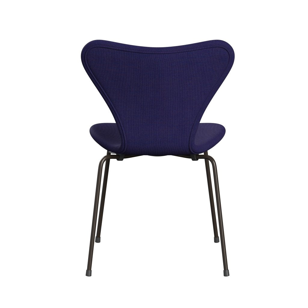 Fritz Hansen 3107 stol helt vadderad, brun brons/duk eklektisk blå