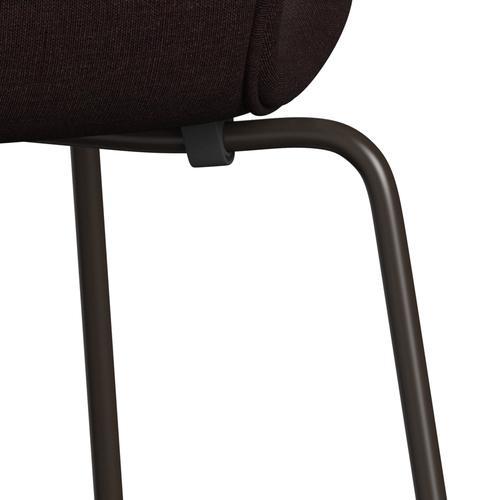 Fritz Hansen 3107 stol helt vadderad, brun brons/duk lätt svart