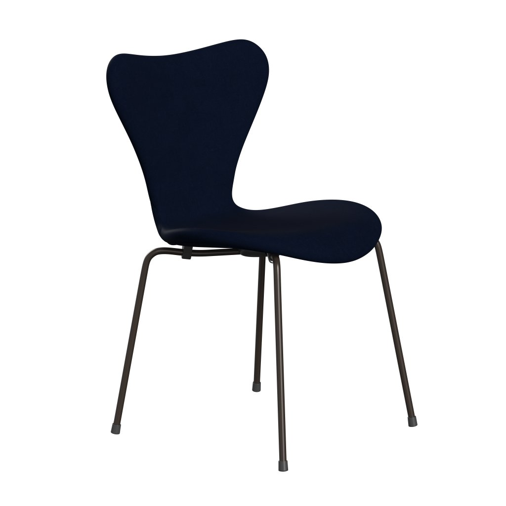 Fritz Hansen 3107 stol helt vadderad, brun brons/komfort mörkgrå/blå