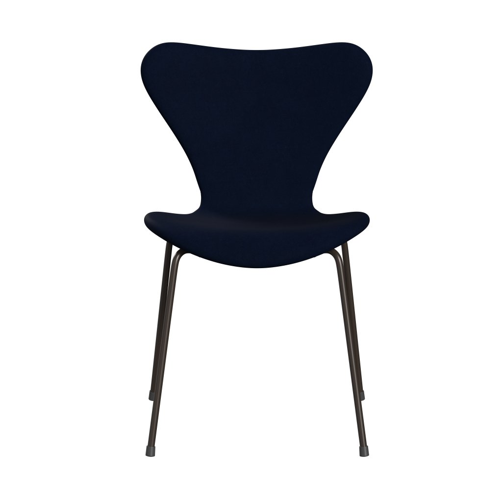 Fritz Hansen 3107 stol helt vadderad, brun brons/komfort mörkgrå/blå