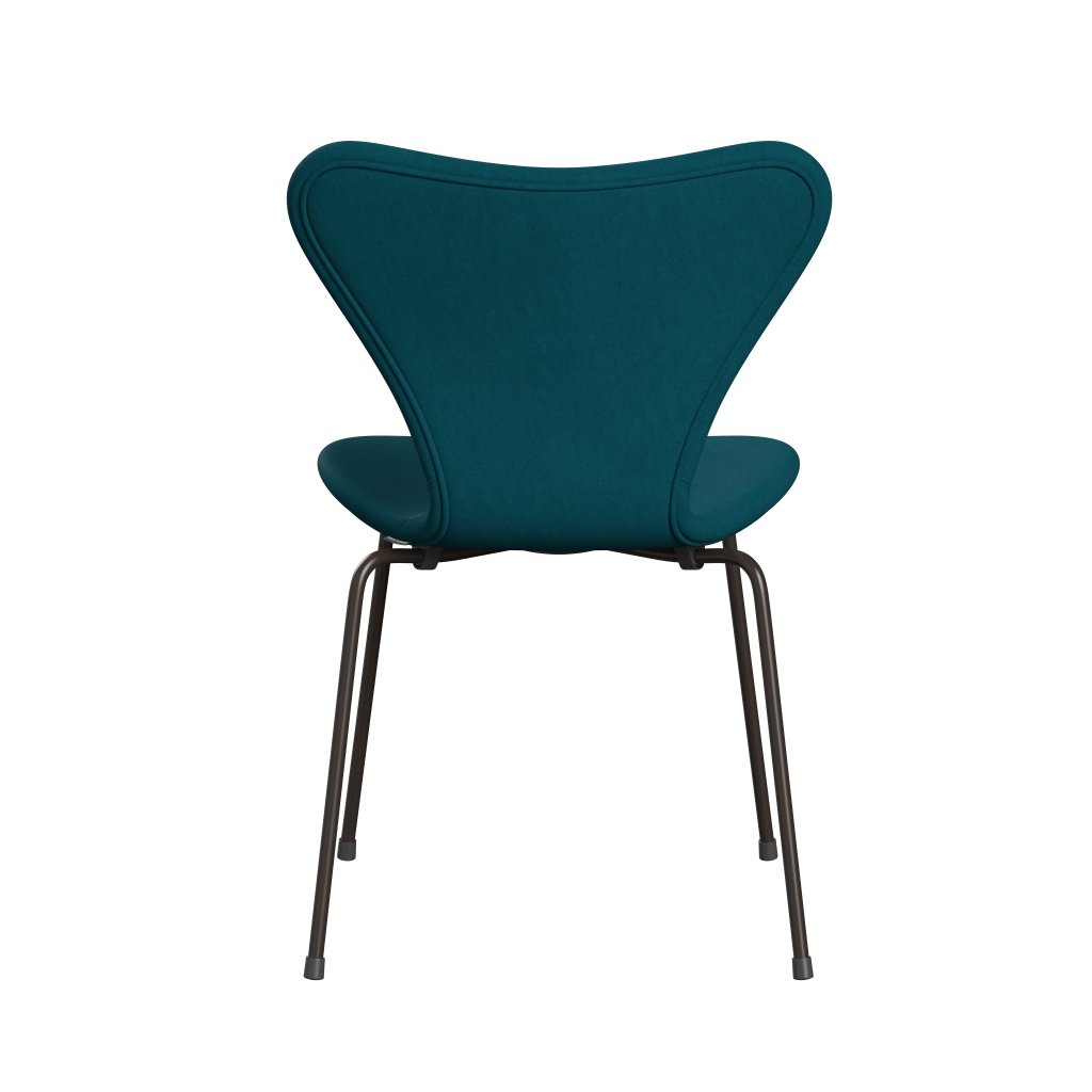 Fritz Hansen 3107 stol helt vadderad, brun brons/komfort grön/blå